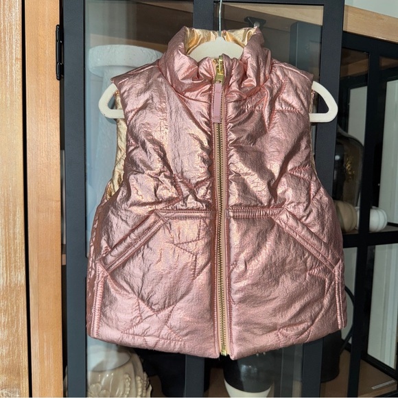 J. Crew toddler vest quilted puffer stars metallic reversible zip up pockets - Picture 5 of 7